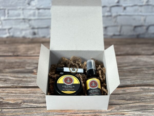 A box of products sitting on top of a table.