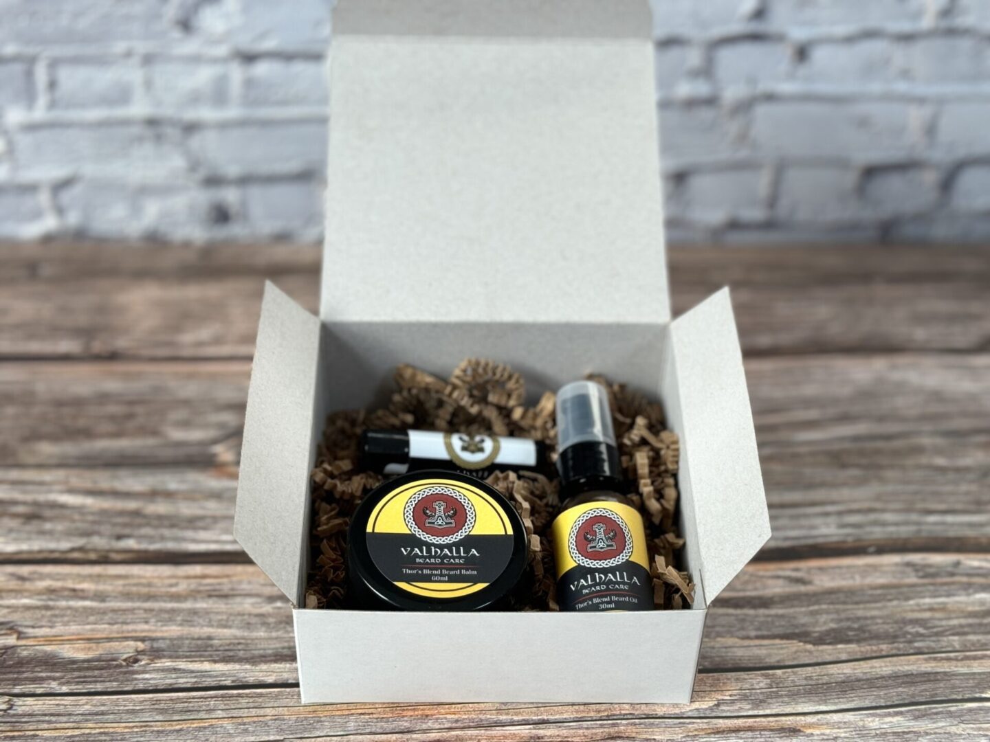 A box of products sitting on top of a table.
