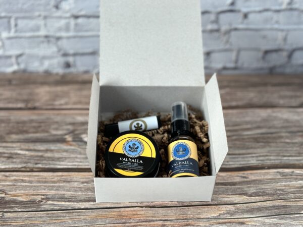 A box of products sitting on top of a table.